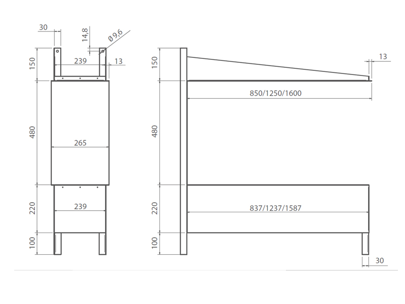 box pensiola dimensioni