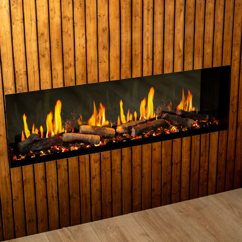 Camino elettrico da incasso in parete moderna – British Fires